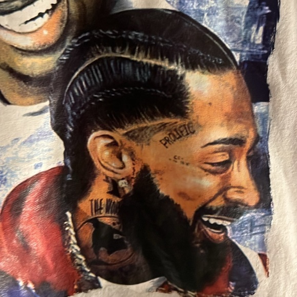 NWOT UNISEX TUPAC/NIPSEY MEDUIM MULTI-COLOR GRAPHIC PORTRAIT TEE - Picture 3 of 5